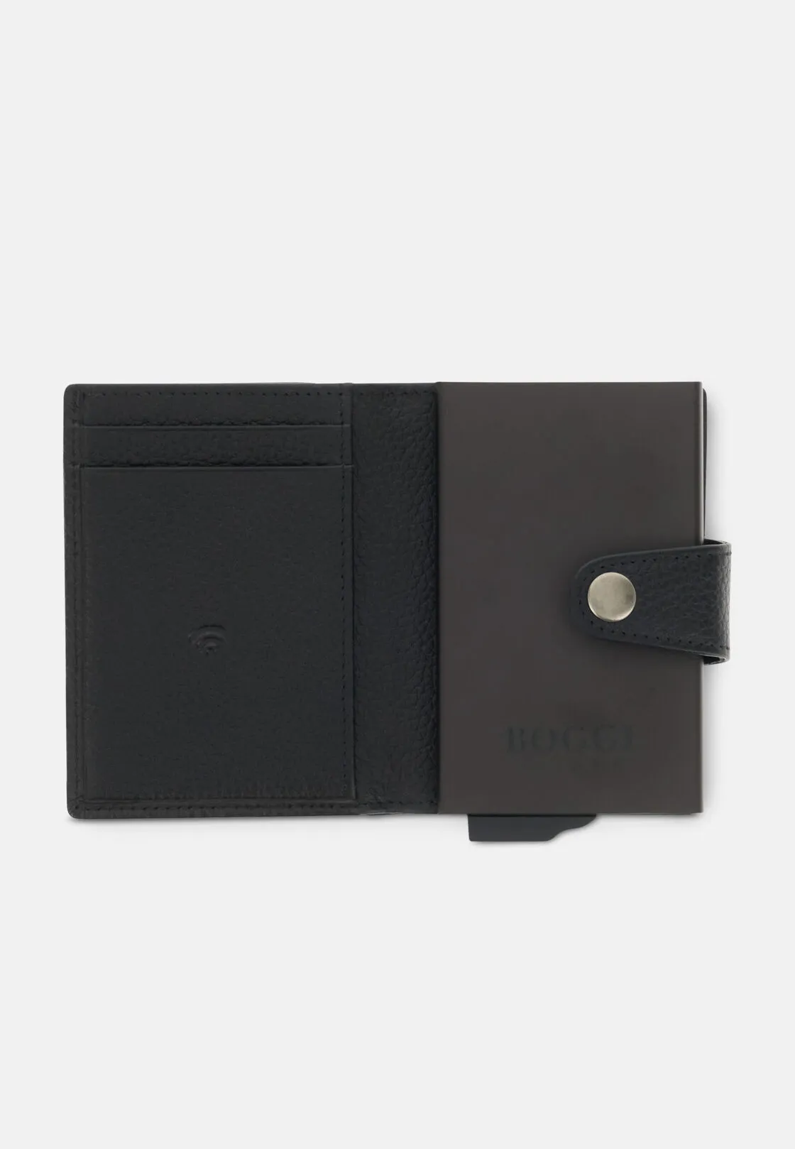 Boggi, Porta Carte Di Credito In Pelle Bottalata, Uomo, Nero - immagine 2