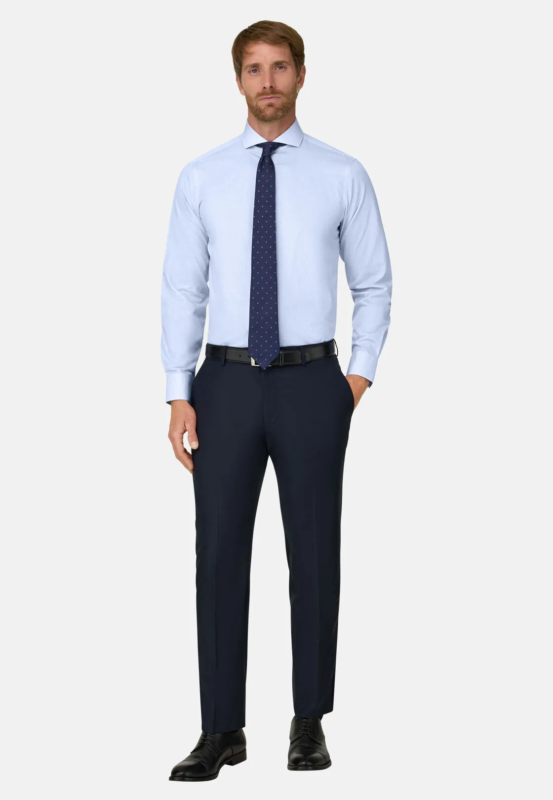 Boggi, Camicia A Quadretti In Popeline Di Cotone Slim Fit, Uomo, Azzurro, Taglia: 37 - immagine 2
