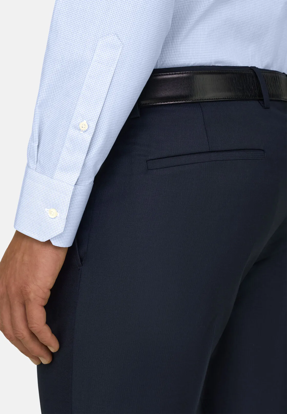 Boggi, Camicia A Quadretti In Popeline Di Cotone Slim Fit, Uomo, Azzurro, Taglia: 40 - immagine 4