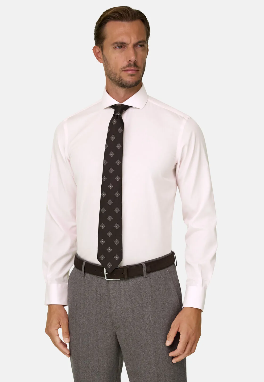 Boggi, Camicia A Righe In Popeline Non-iron Slim Fit, Uomo, Rosa, Taglia: 40 - immagine 1