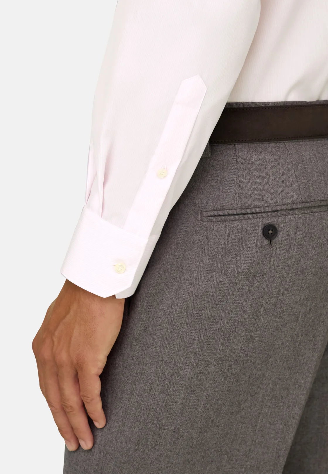 Boggi, Camicia A Righe In Popeline Non-iron Slim Fit, Uomo, Rosa, Taglia: 40 - immagine 4