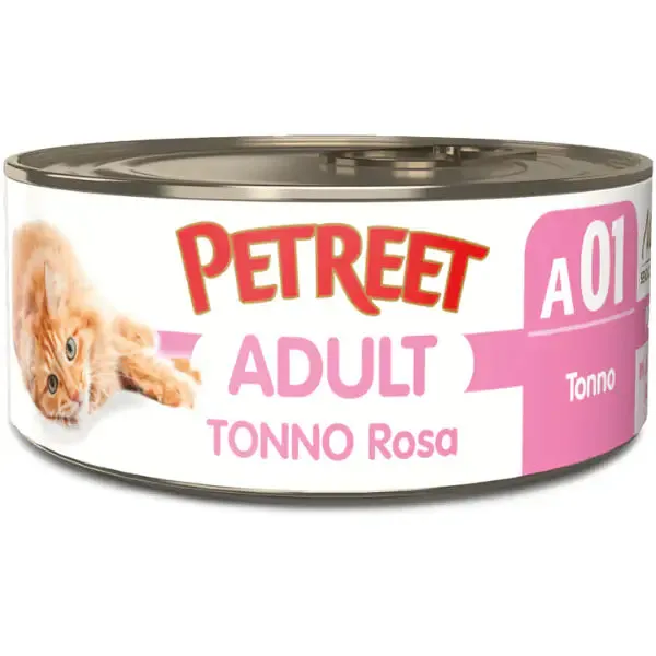 Petreet Natura Tonno Rosa Cat 140 gr Tonno - confezione da 24 pezzi - Cibo umido per gatti - immagine 1