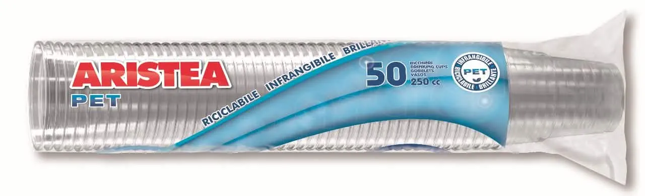 Bicchieri Cristal Trasparenti da 250cc - Confezione da 50 Pezzi - immagine 1