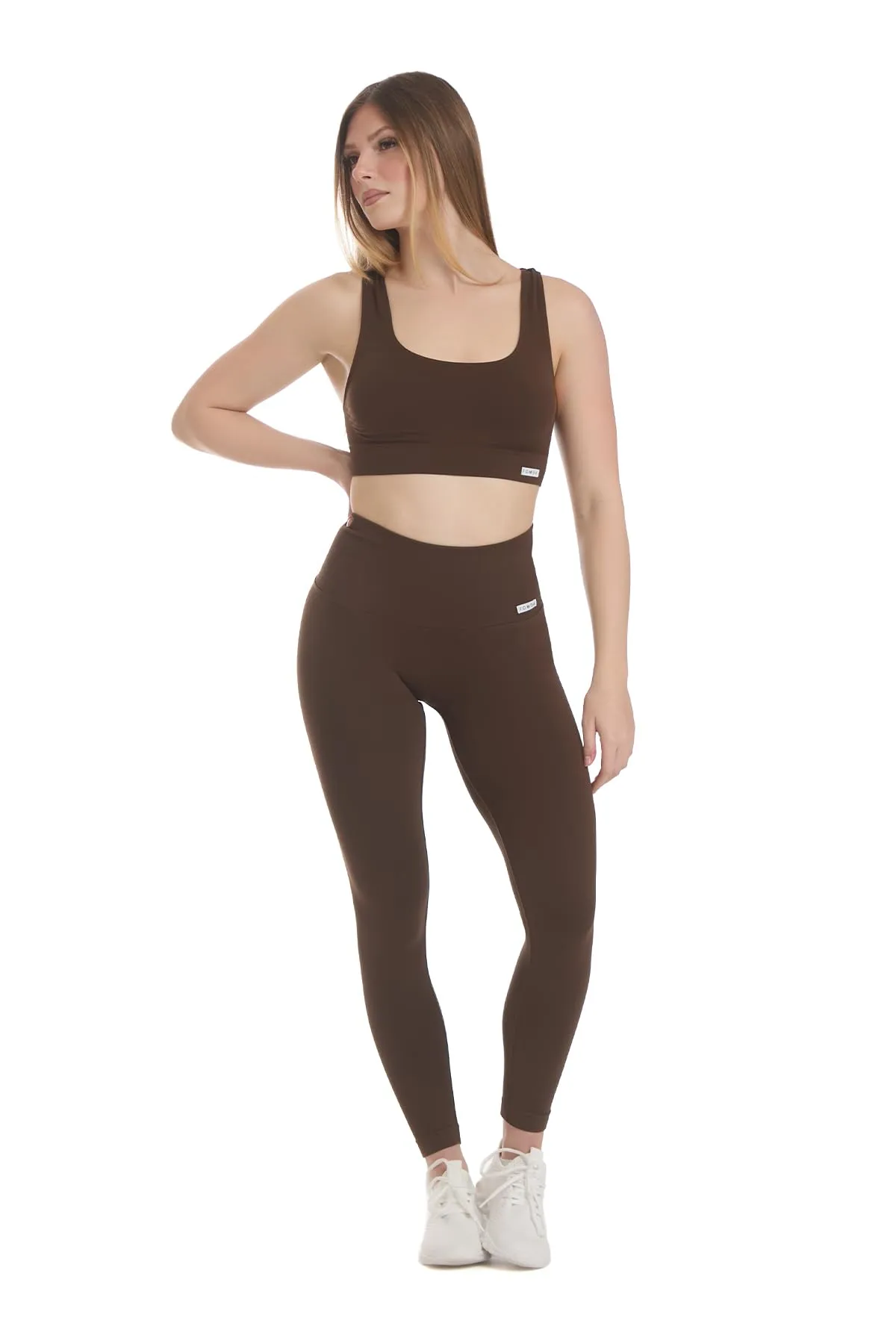 FGM04 Completo Onyx Sportivo Donna, Top e Leggings (Cioccolato, XS-S) - immagine 1