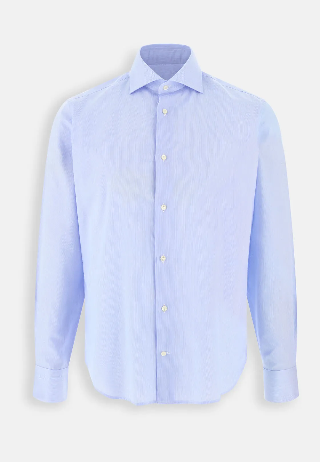 Boggi, Camicia A Righe In Twill Di Cotone Slim Fit, Uomo, Azzurro, Taglia: 37 - immagine 6