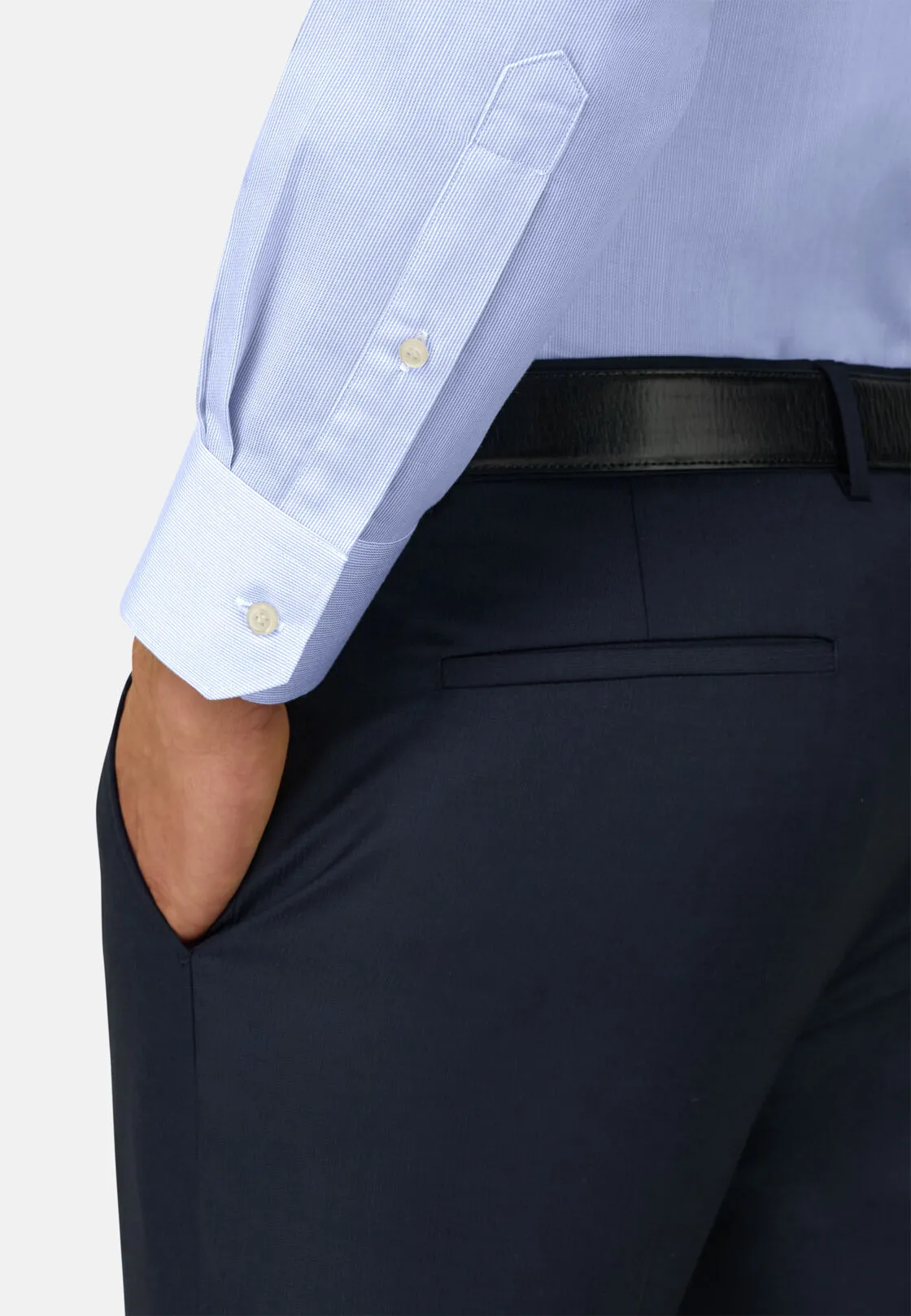 Boggi, Camicia A Righe In Twill Di Cotone Slim Fit, Uomo, Azzurro, Taglia: 40 - immagine 4