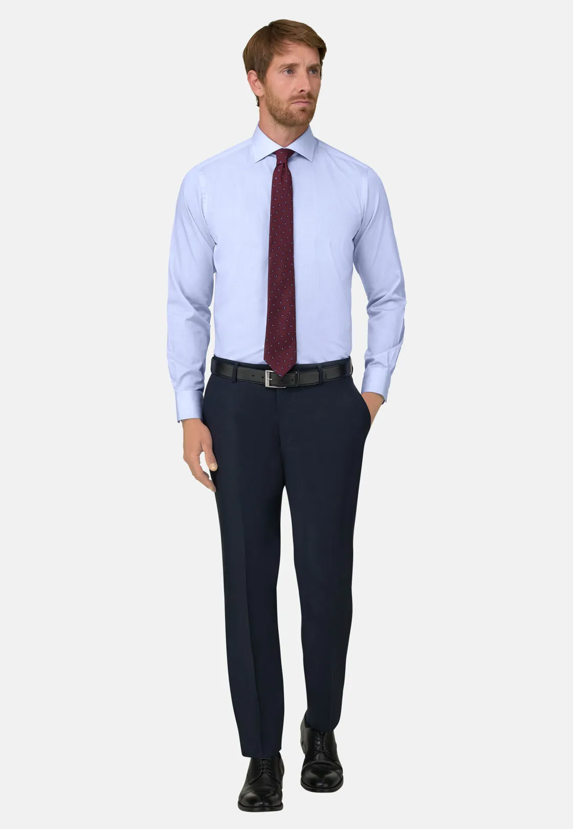 Boggi, Camicia A Righe In Twill Di Cotone Slim Fit, Uomo, Azzurro, Taglia: 44 - immagine 2
