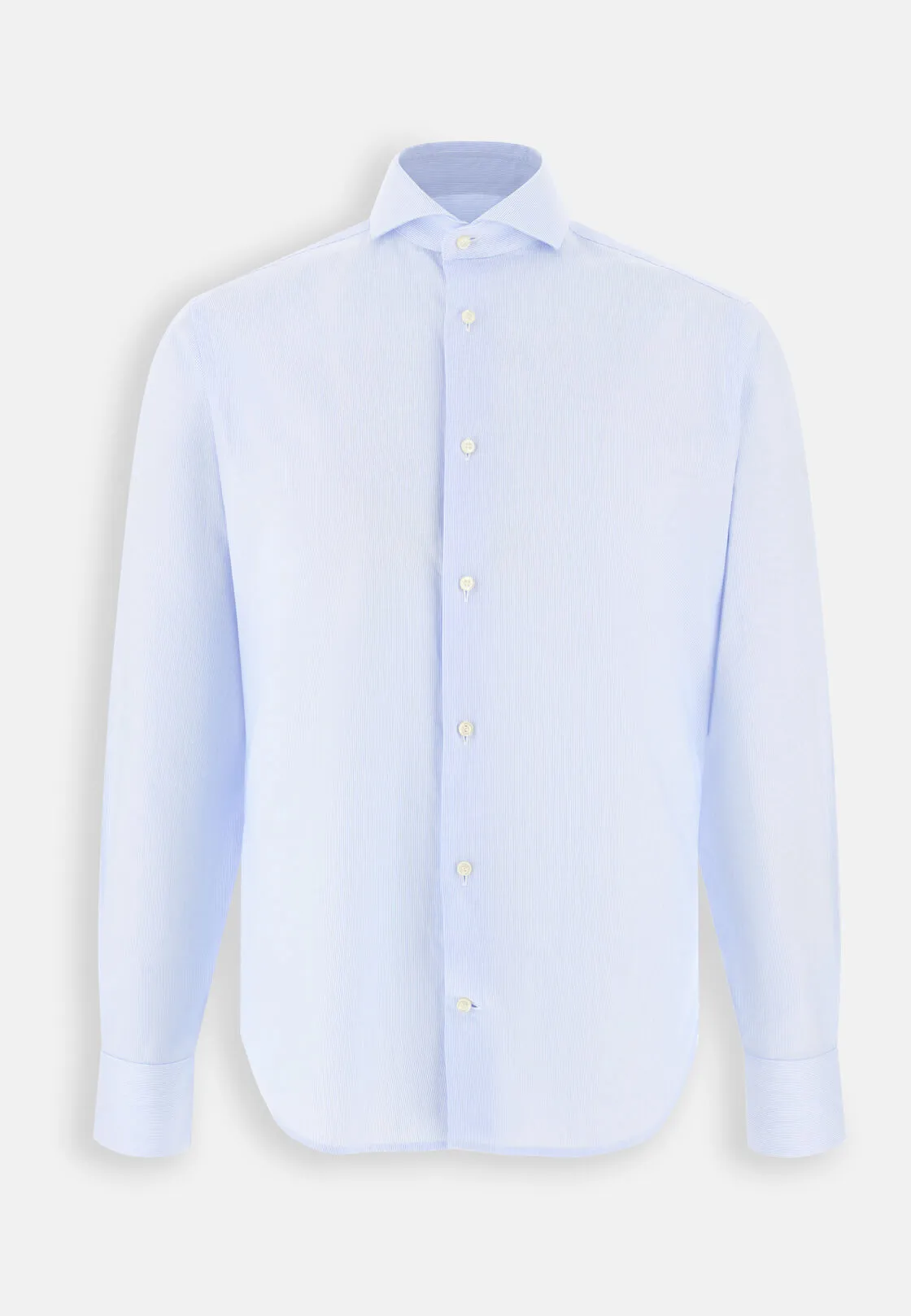 Boggi, Camicia A Righe In Dobby Di Cotone Slim Fit, Uomo, Azzurro, Taglia: 38 - immagine 6
