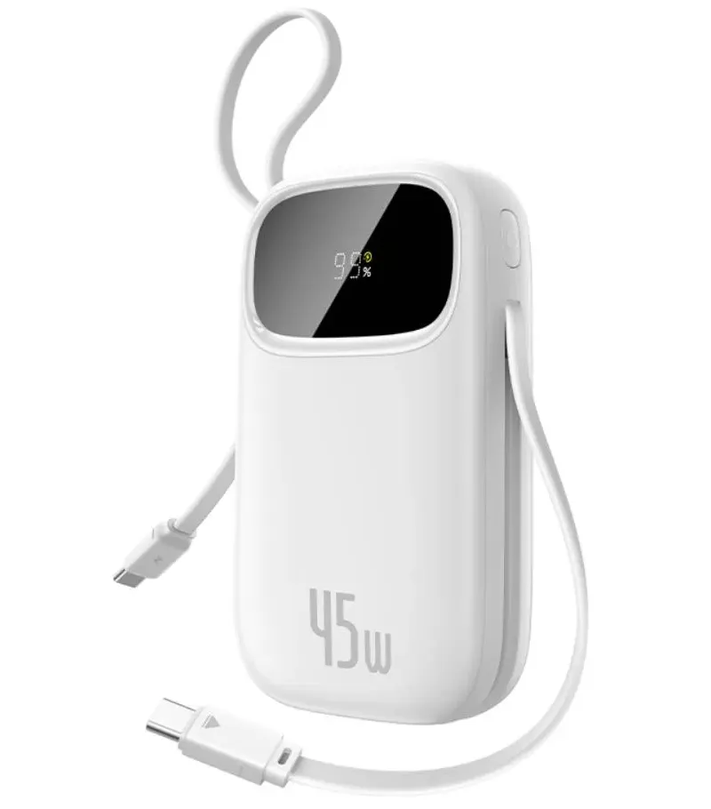 Batteria Esterna Baseus EnerFill FC31 Qpow 3, 20000mAh, 45W, QC + PD, 1 x USB-A - 3 x USB-C, Bianca P10082105213-00 - immagine 1