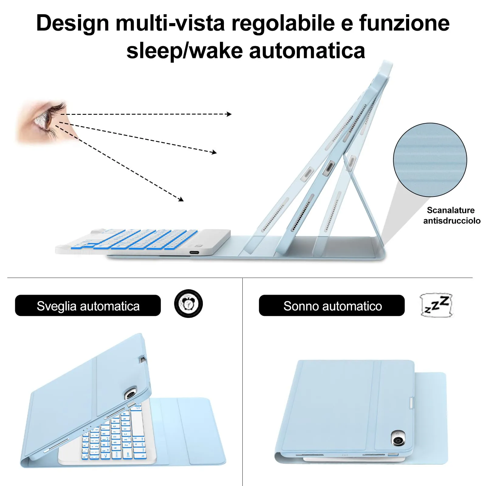Cover Tastiera per iPad Air 11 M4 2026/M3 2025/M2 2024 11 Pollici - immagine 6