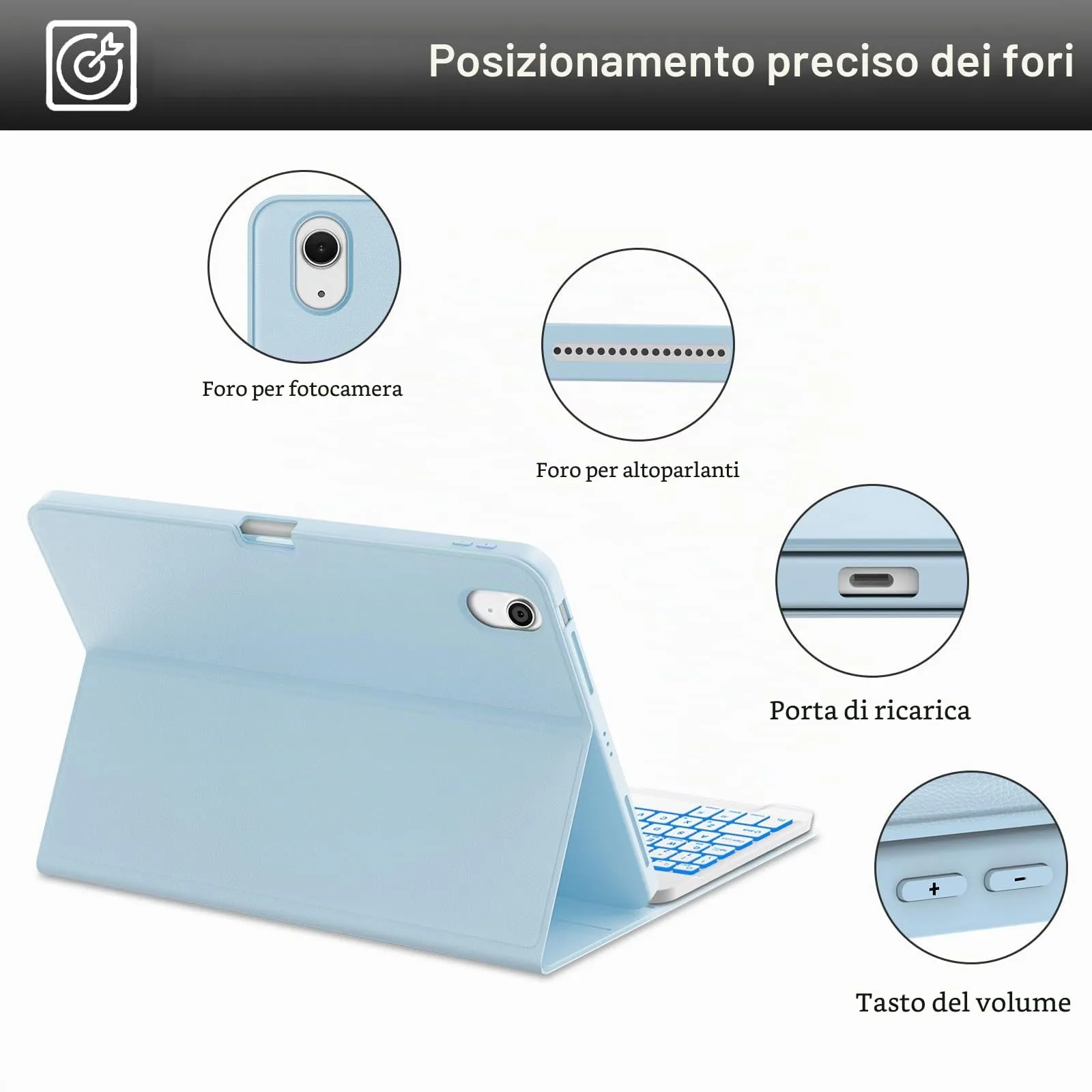 Cover Tastiera per iPad Air 11 M4 2026/M3 2025/M2 2024 11 Pollici - immagine 7