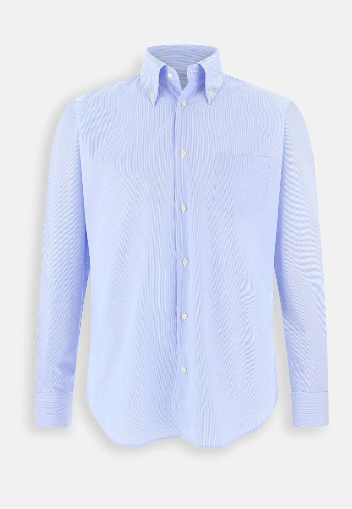 Boggi, Camicia A Righe In Popeline Di Cotone Regular Fit, Uomo, Azzurro, Taglia: 39 - immagine 6