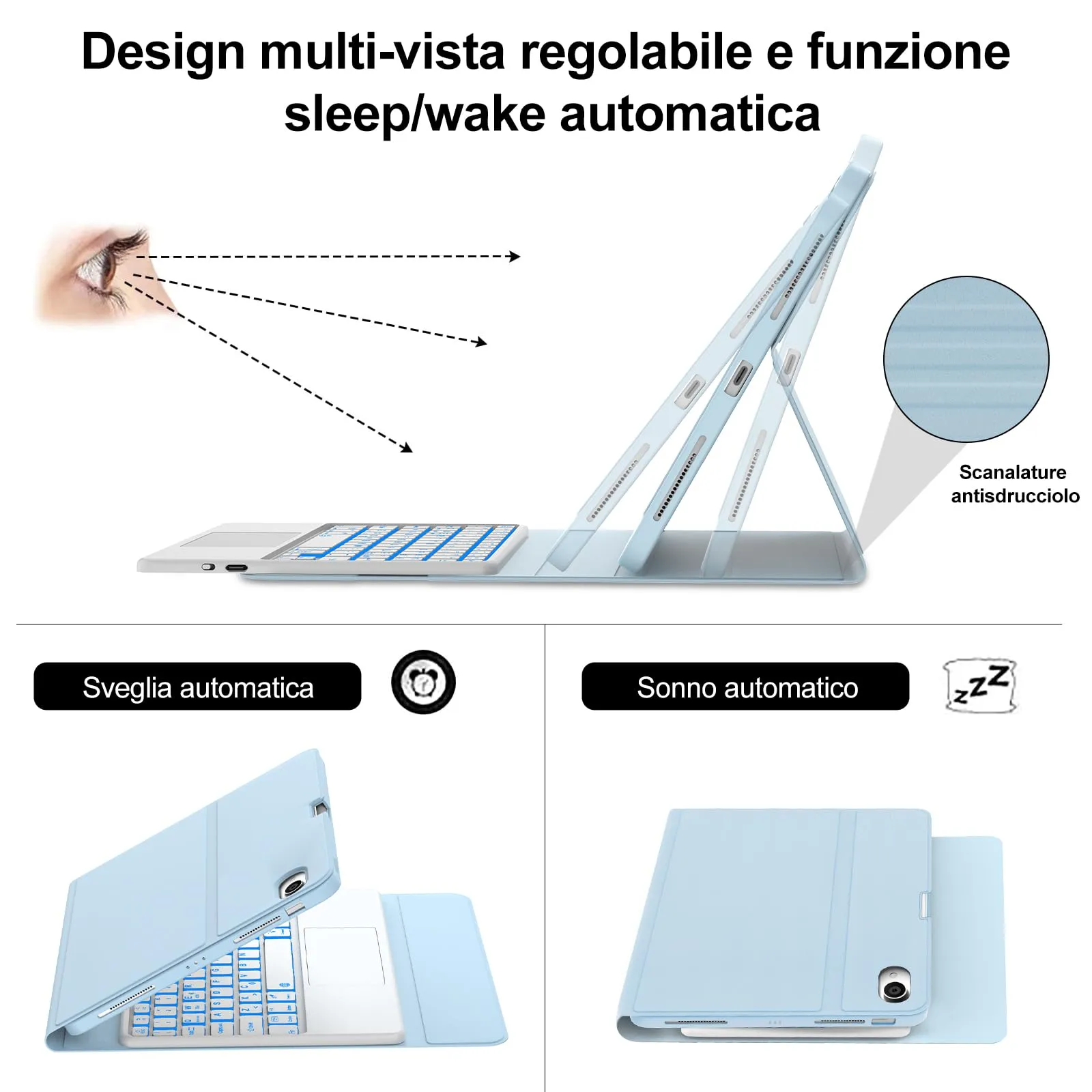 Cover Tastiera per iPad Air 11 M4 2026/M3 2025/M2 2024 11 Pollici - immagine 7