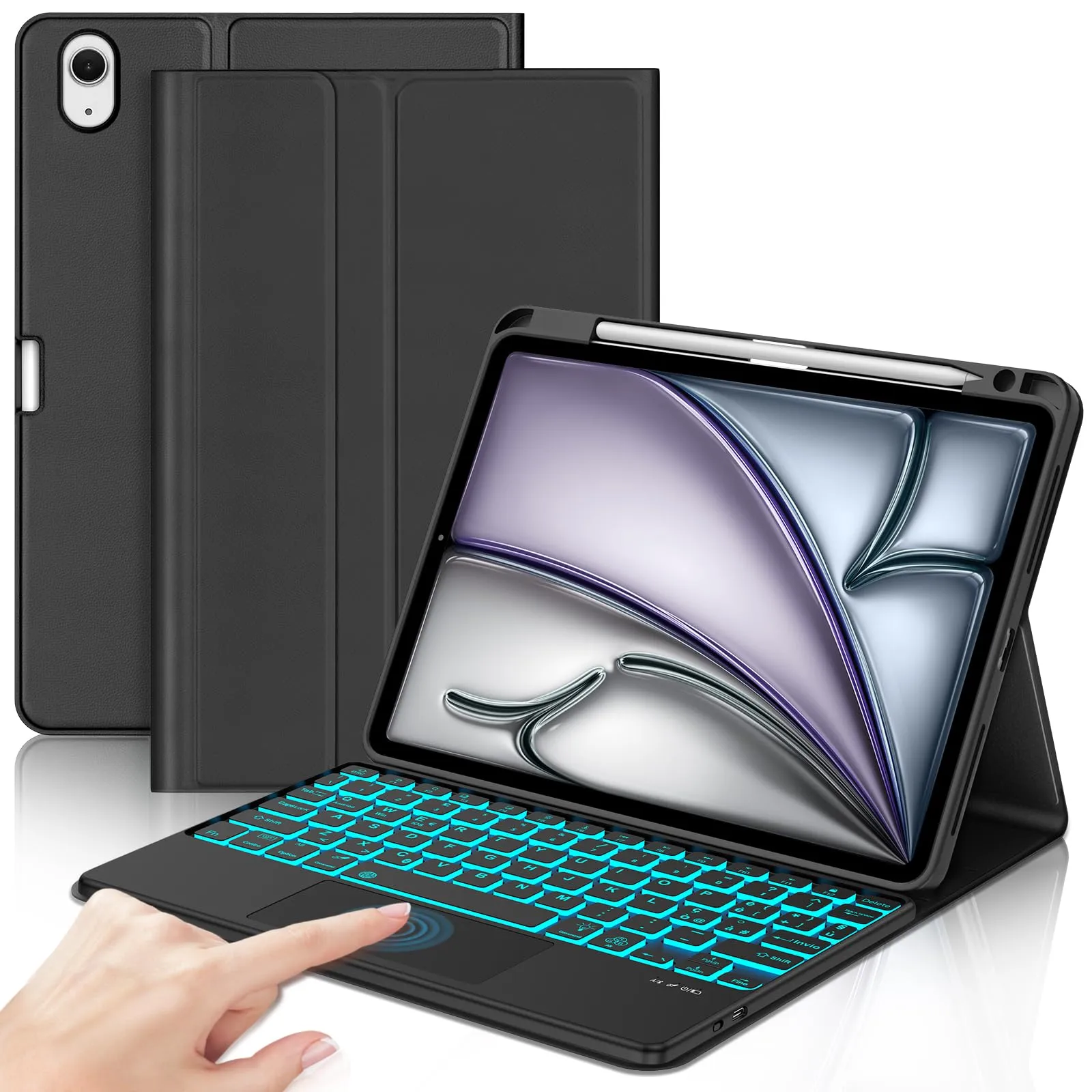 Tastiera per iPad Air 11 M4 2026/M3 2025/M2 2024 11 Pollici con Cover - immagine 1