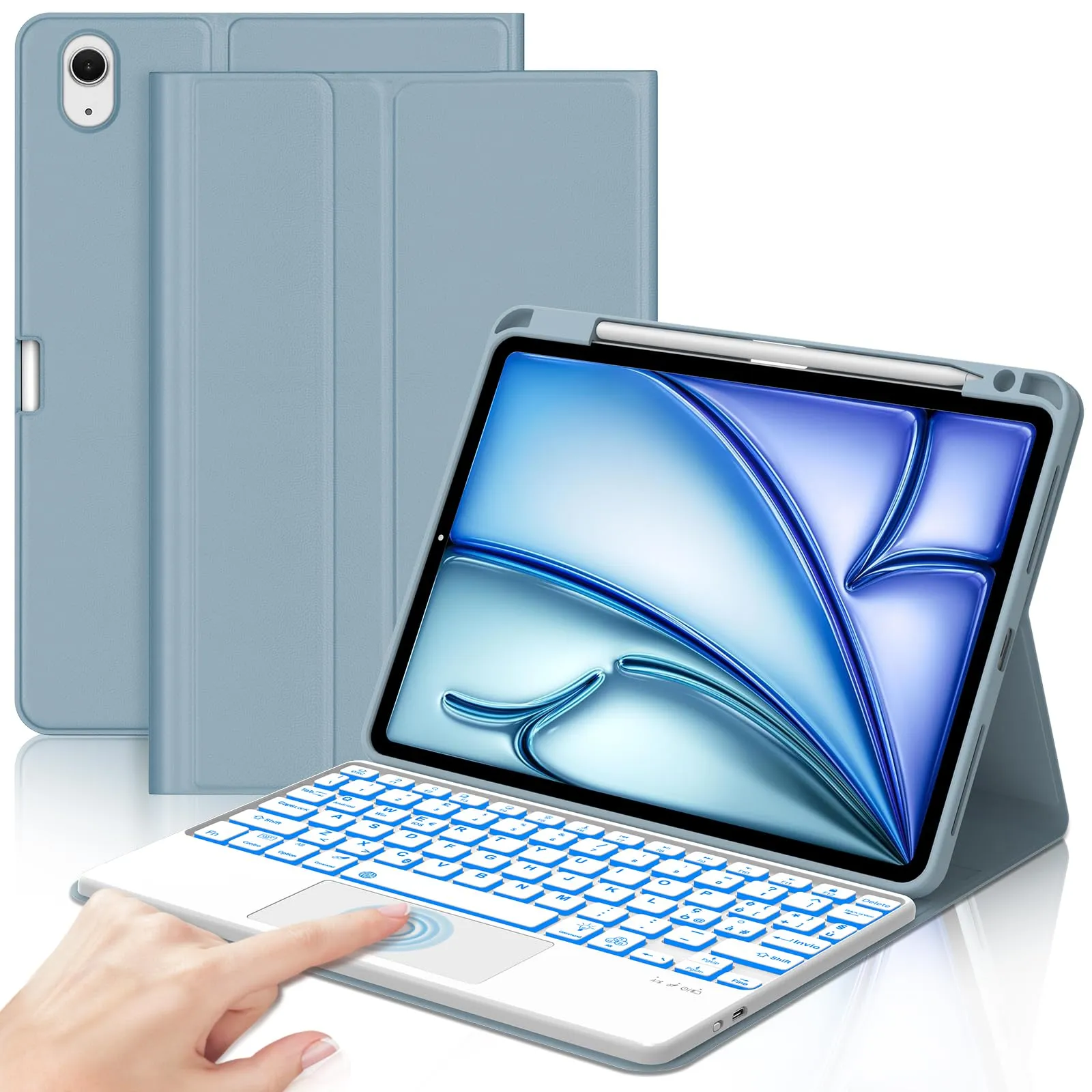 Cover Tastiera per iPad Air 11 M4 2026/M3 2025/M2 2024 11 Pollici - immagine 1