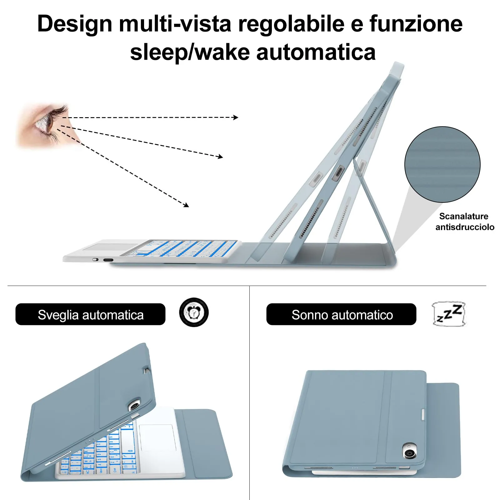 Cover Tastiera per iPad Air 11 M4 2026/M3 2025/M2 2024 11 Pollici - immagine 7
