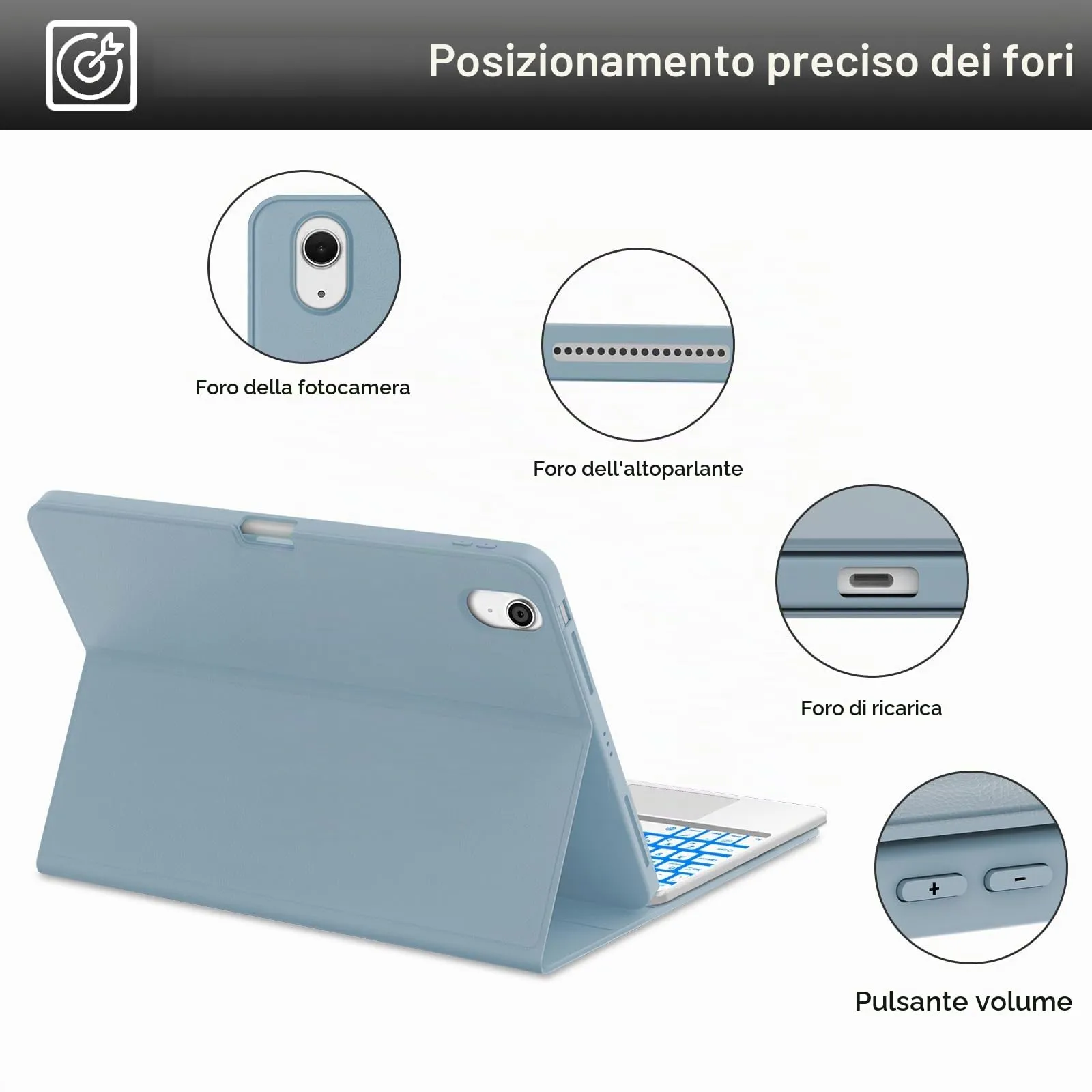 Cover Tastiera per iPad Air 11 M4 2026/M3 2025/M2 2024 11 Pollici - immagine 8