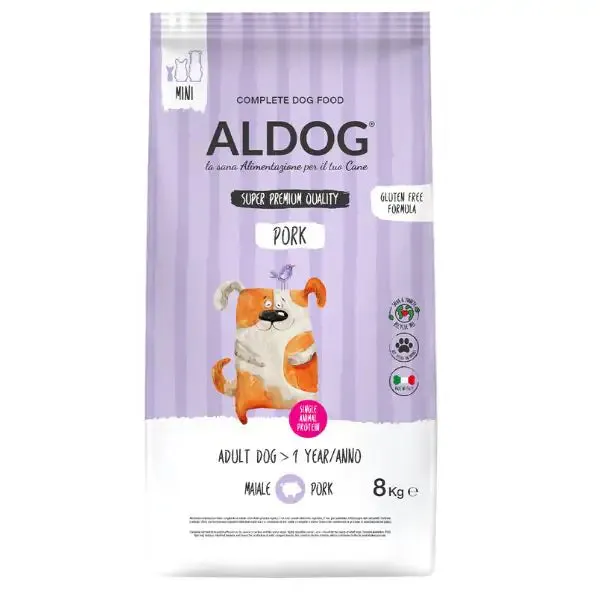 Aldog Super premium Adult Mini monoproteico con Maiale 8 kg - Crocchette monoproteiche cane - immagine 1