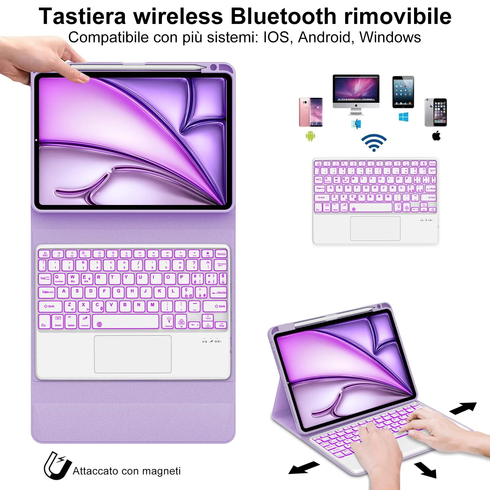 Cover Tastiera per iPad Air 11 M4 2026/M3 2025/M2 2024 11 Pollici - immagine 3