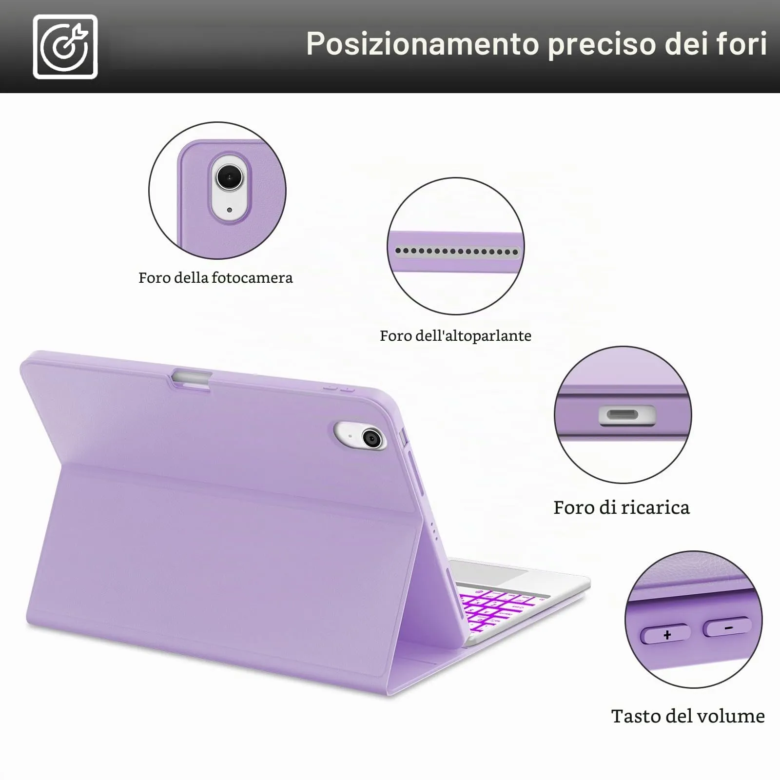 Cover Tastiera per iPad Air 11 M4 2026/M3 2025/M2 2024 11 Pollici - immagine 8