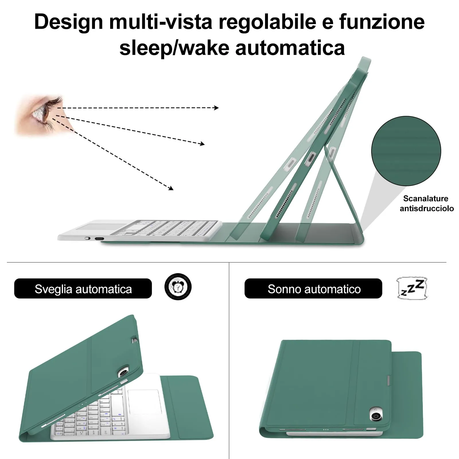 Tastiera per iPad Air 11 M4 2026/M3 2025/M2 2024 11 Pollici con Cover - immagine 6