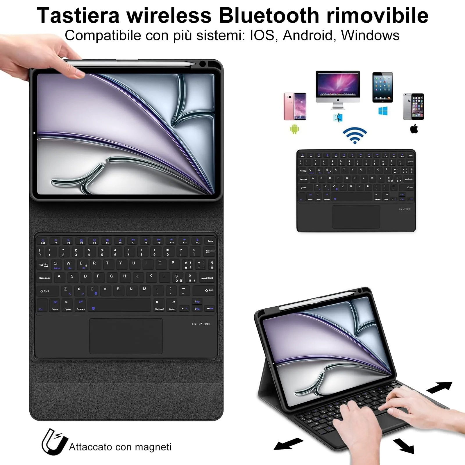 Cover Tastiera per iPad Air 11 M4 2026/M3 2025/M2 2024 11 Pollici - immagine 3