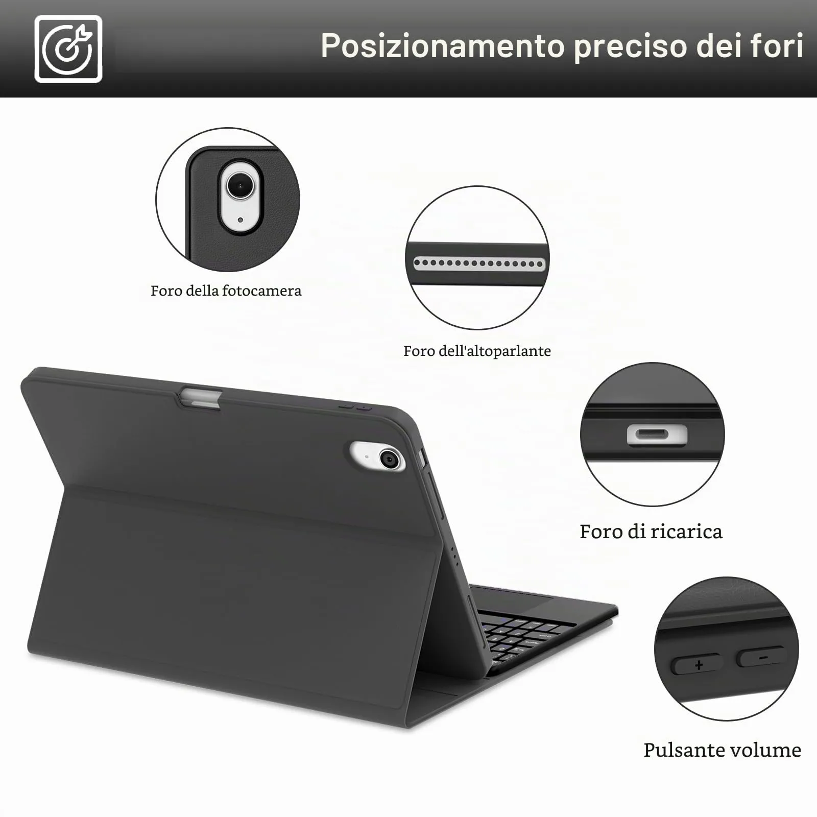 Cover Tastiera per iPad Air 11 M4 2026/M3 2025/M2 2024 11 Pollici - immagine 7