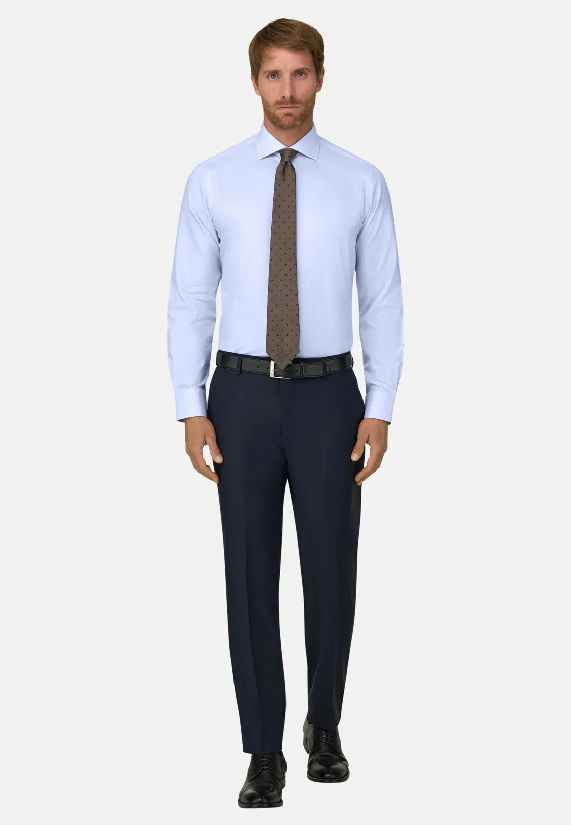 Boggi, Camicia In Dobby Di Cotone Slim Fit, Uomo, Azzurro, Taglia: 44 - immagine 2