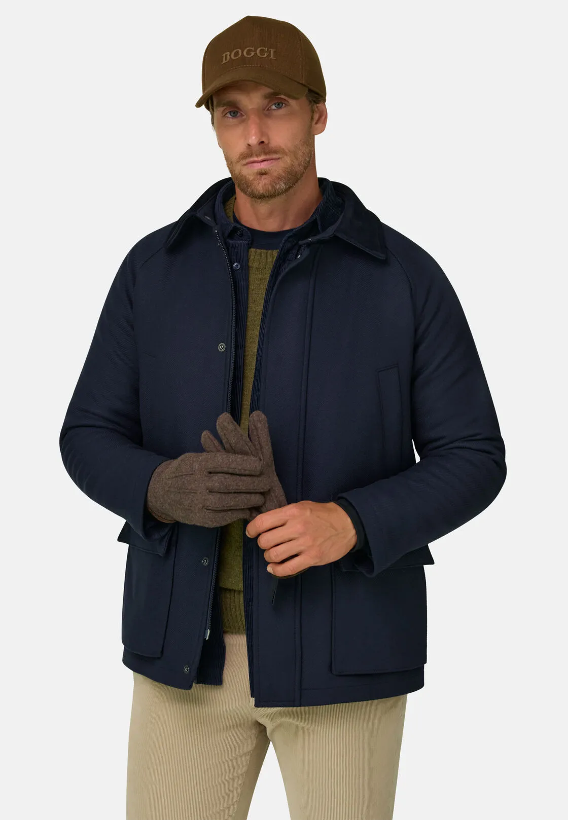 Boggi, Caban Imbottito In Misto Lana, Uomo, Navy, Taglia: S - immagine 1