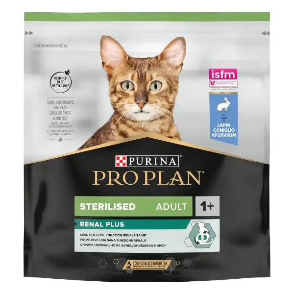 Purina Pro Plan Renal Plus Sterilised Adult 1+ con Coniglio 400 gr - Croccantini per gatti - immagine 1