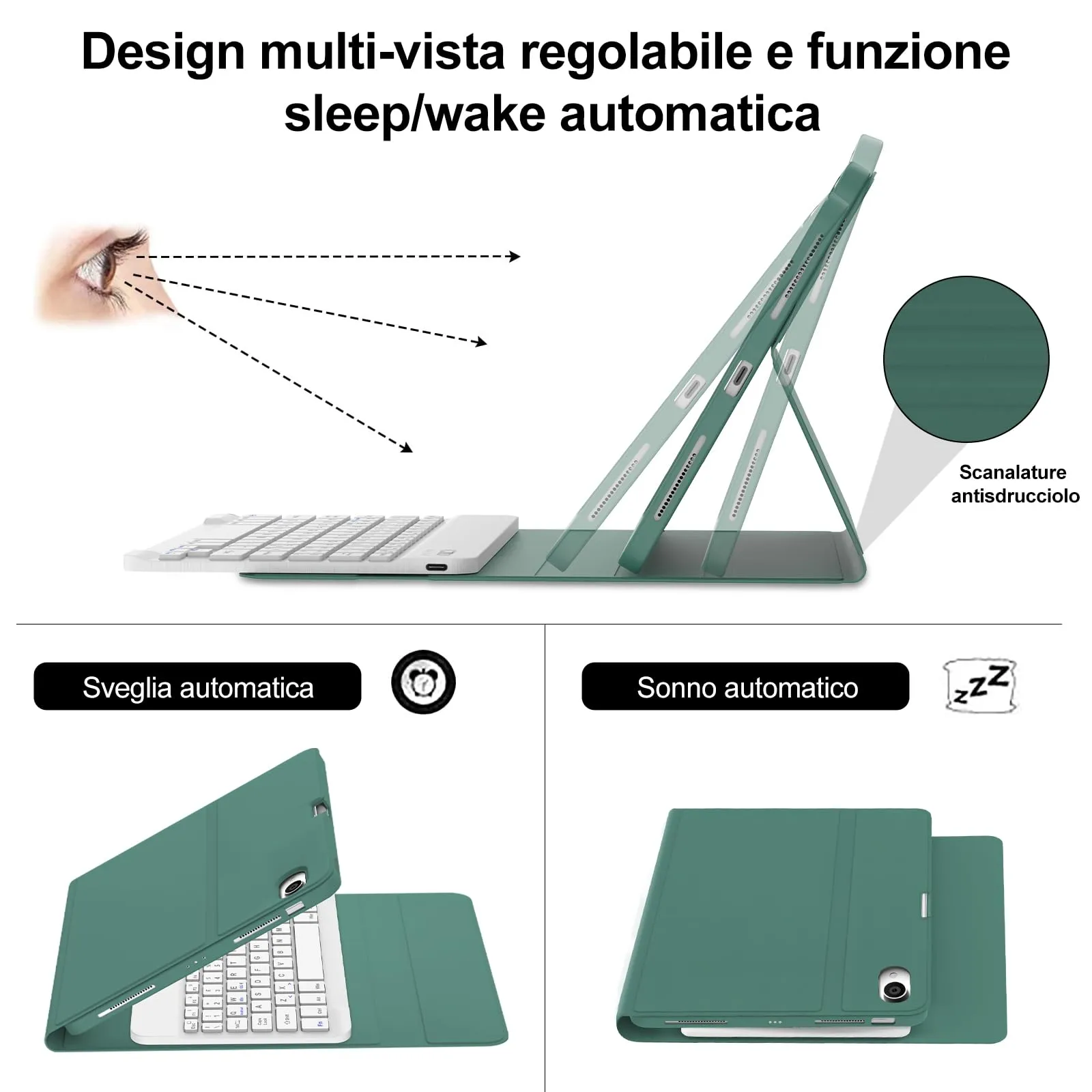 Tastiera per iPad Air 11 M4 2026/M3 2025/M2 2024 11 Pollici con Cover - immagine 5