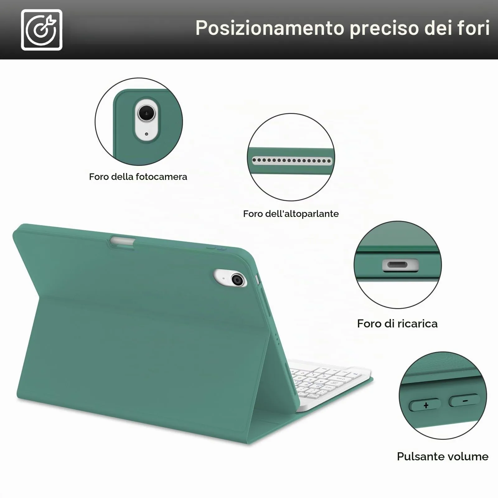 Tastiera per iPad Air 11 M4 2026/M3 2025/M2 2024 11 Pollici con Cover - immagine 6