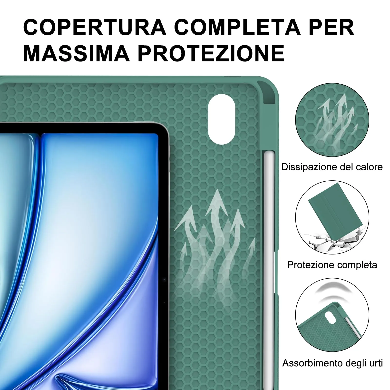 Tastiera per iPad Air 11 M4 2026/M3 2025/M2 2024 11 Pollici con Cover - immagine 7