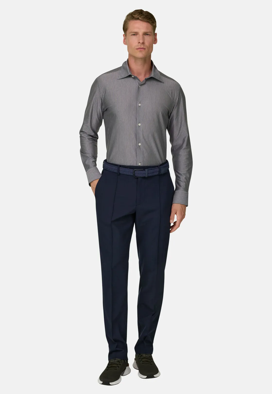Boggi, Pantaloni In Lana Tecnica, Uomo, Navy, Taglia: 29 - immagine 2