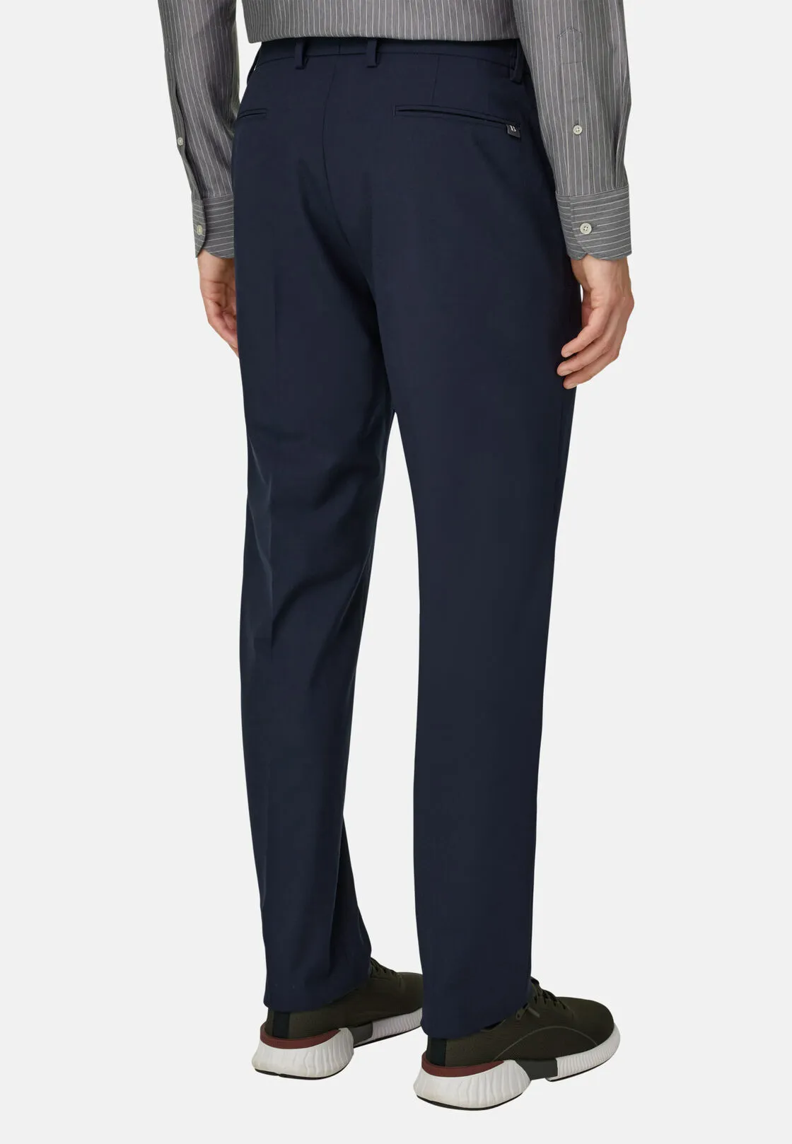Boggi, Pantaloni In Lana Tecnica, Uomo, Navy, Taglia: 31 - immagine 5