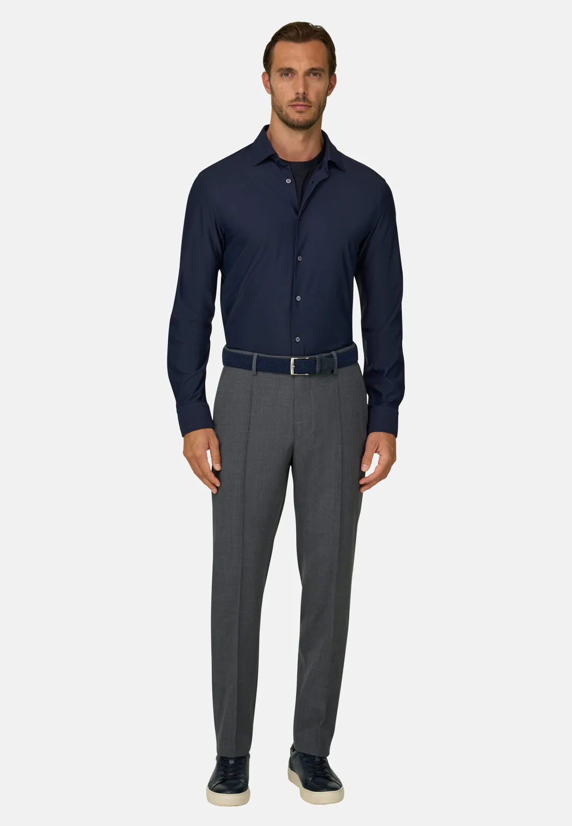 Boggi, Pantaloni In Lana Tecnica, Uomo, Grigio scuro, Taglia: 32 - immagine 2