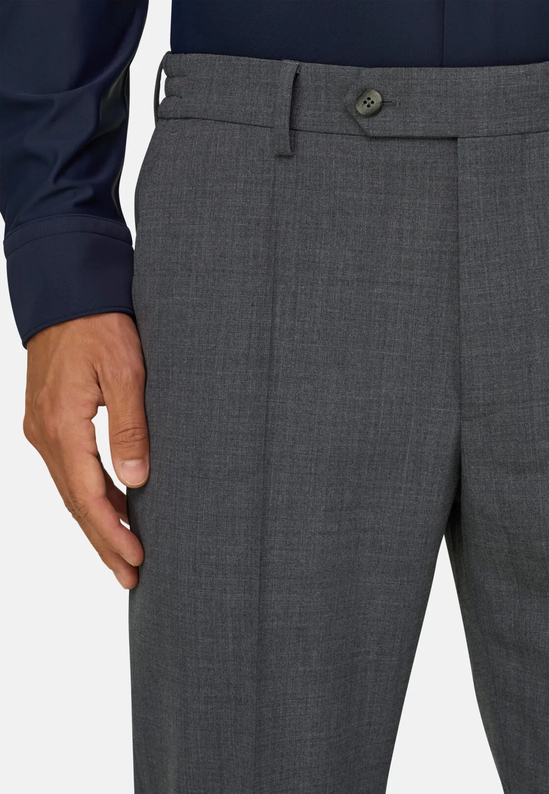 Boggi, Pantaloni In Lana Tecnica, Uomo, Grigio scuro, Taglia: 34 - immagine 3