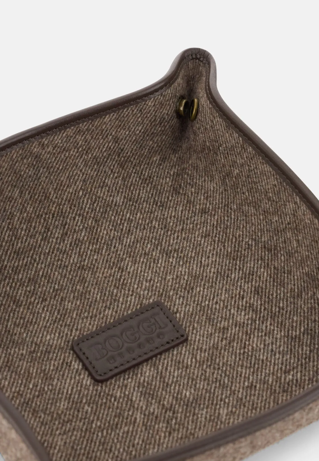 Boggi, Svuotatasche In Pelle E Lana, Uomo, Taupe - immagine 2