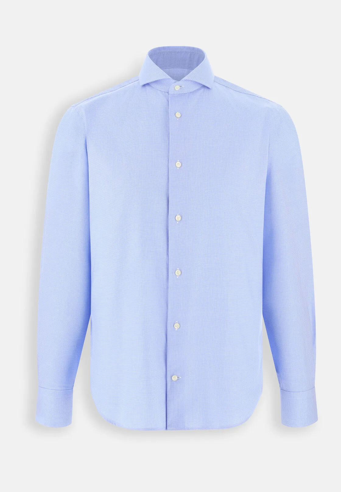 Boggi, Camicia Pied De Poule In Cotone Slim Fit, Uomo, Azzurro, Taglia: 40 - immagine 6