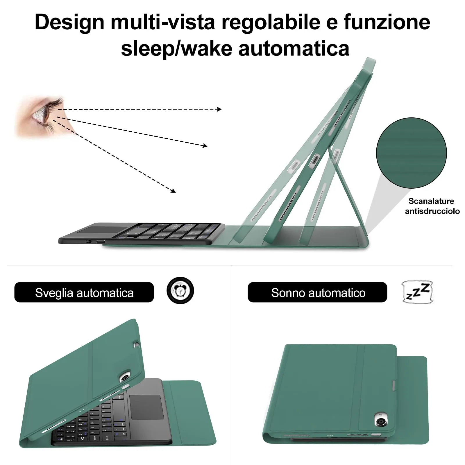 Tastiera per iPad Air 11 M4 2026/M3 2025/M2 2024 11 Pollici con Cover - immagine 6