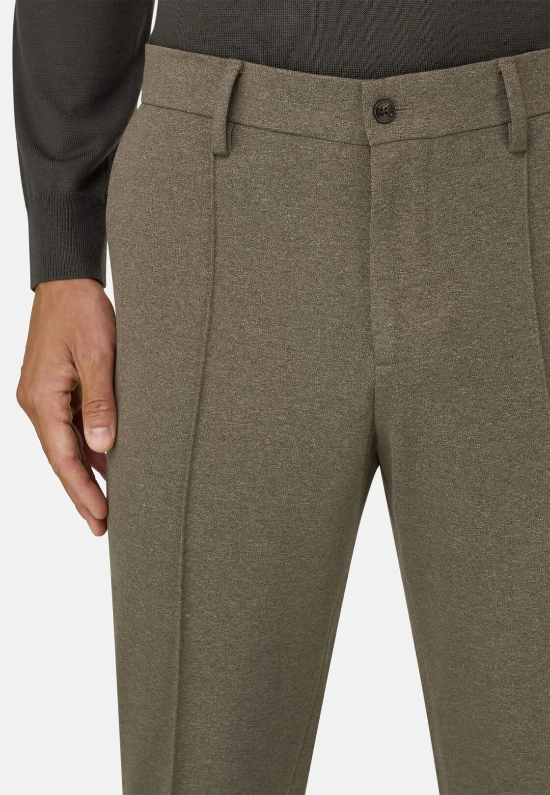 Boggi, Pantaloni In Jersey Di Misto Cotone, Uomo, Marrone, Taglia: 44 - immagine 3