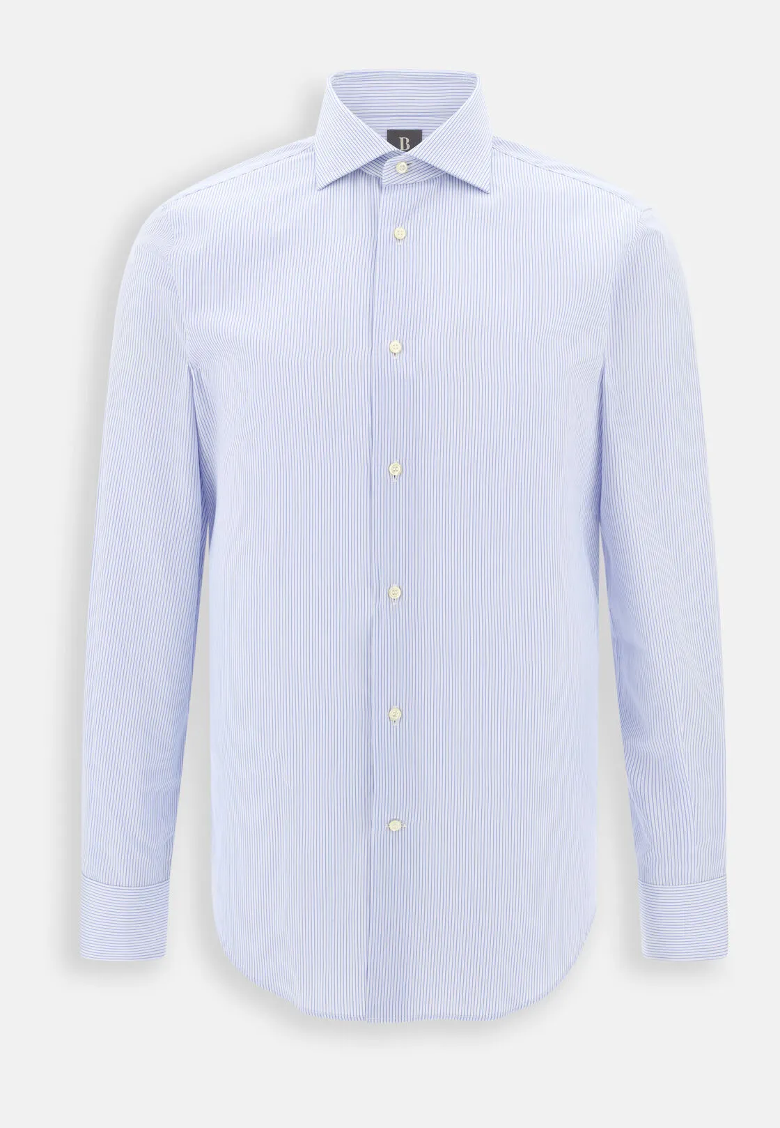 Boggi, Camicia A Righe In Popeline Di Cotone Regular Fit, Uomo, Azzurro, Taglia: 42 - immagine 6