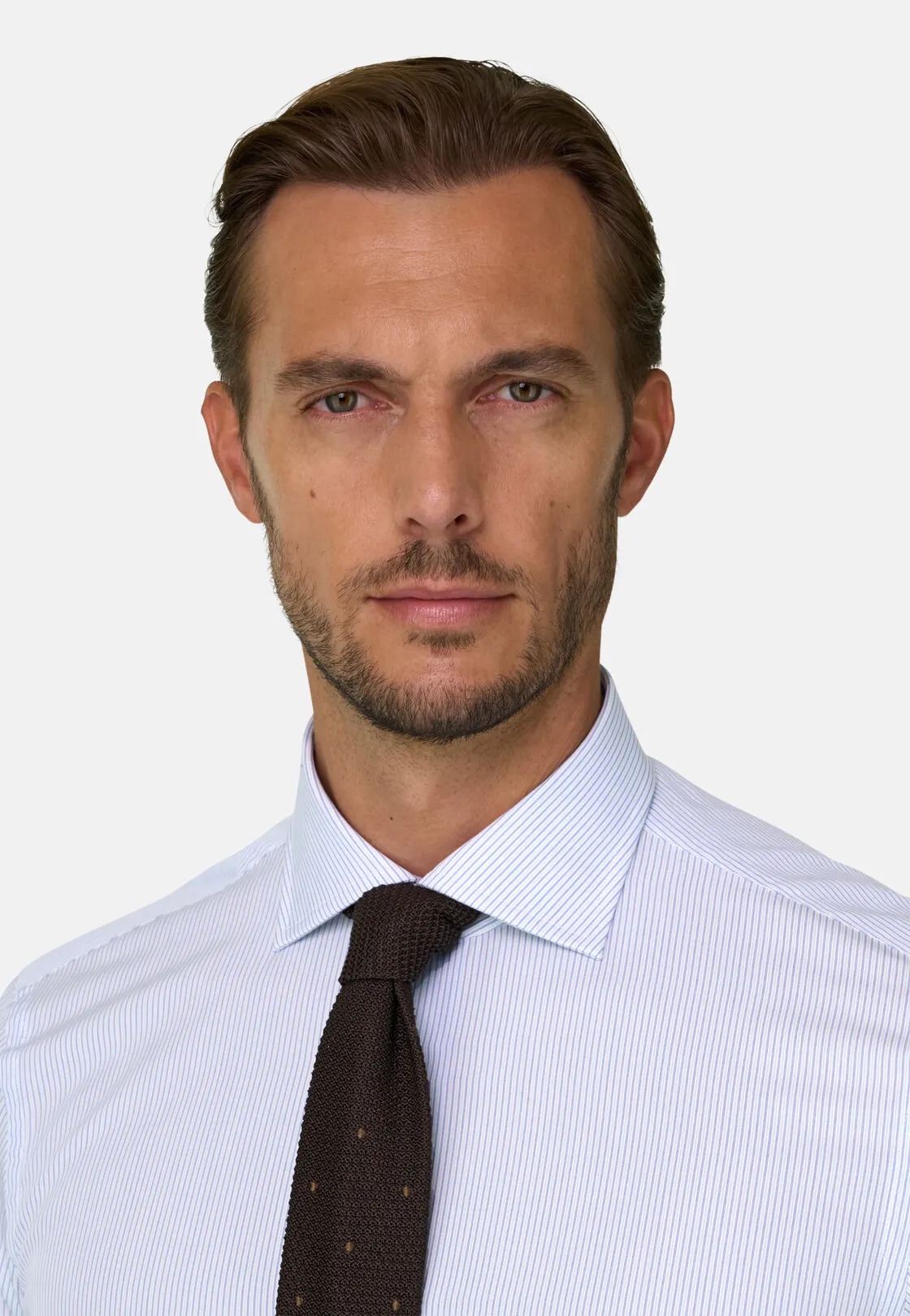 Boggi, Camicia A Righe In Popeline Di Cotone Regular Fit, Uomo, Azzurro, Taglia: 43 - immagine 3