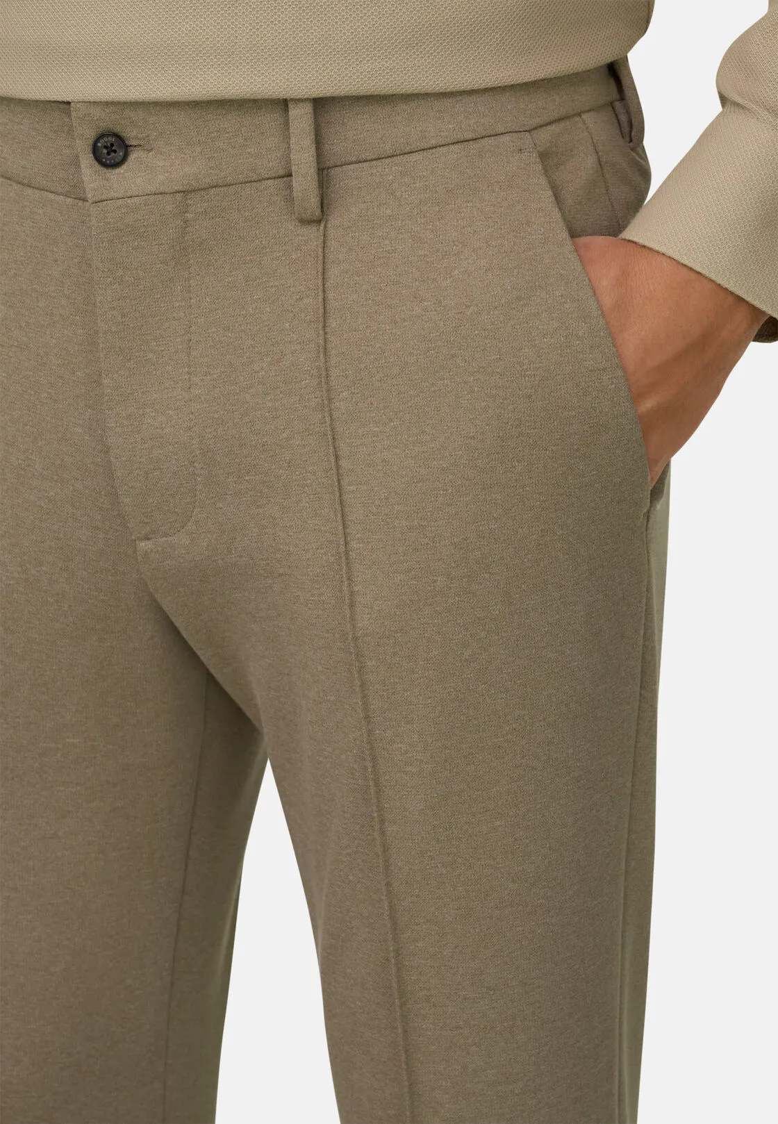Boggi, Pantaloni In Jersey Di Misto Cotone, Uomo, Taupe, Taglia: 50 - immagine 3