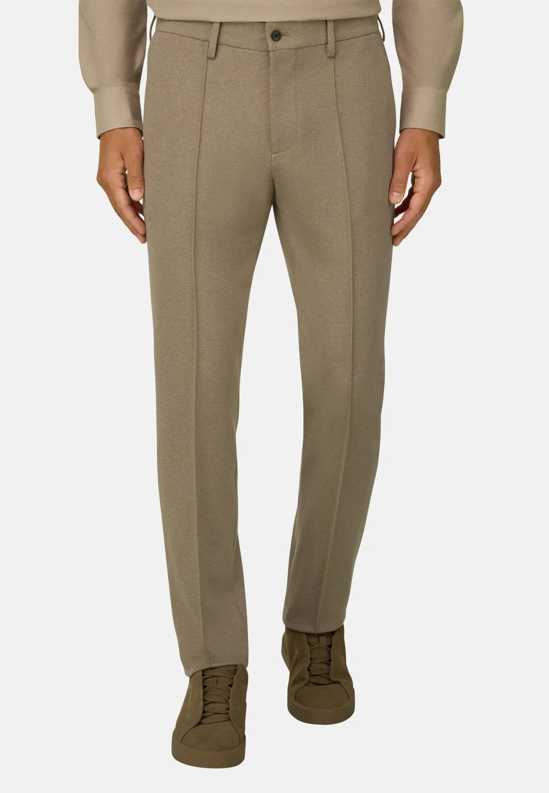 Boggi, Pantaloni In Jersey Di Misto Cotone, Uomo, Taupe, Taglia: 52 - immagine 1