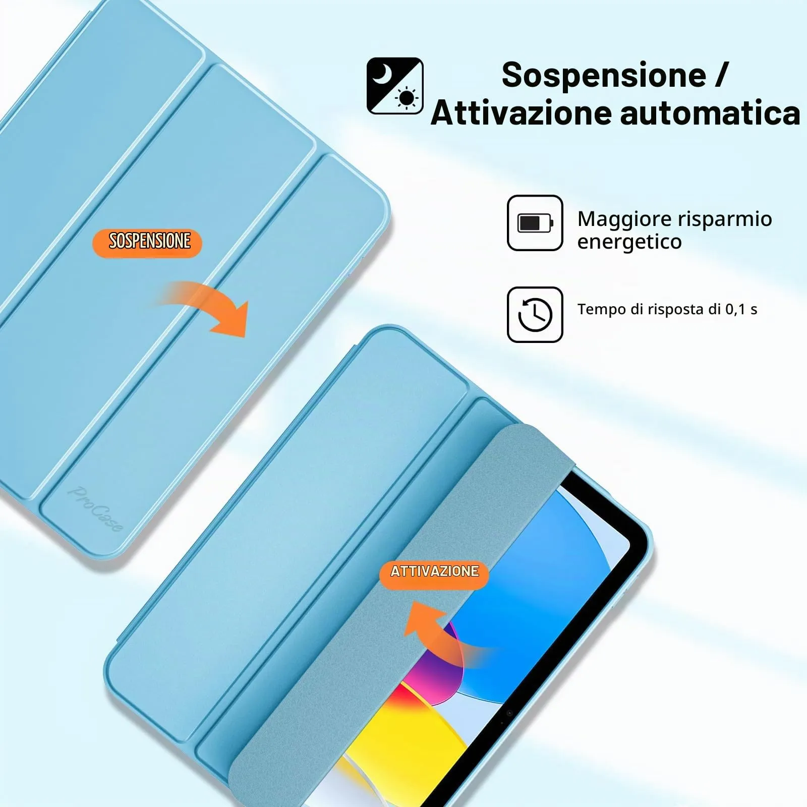 ProCase Custodia per iPad A16 di 11a/10a generazione con portapenne, colore - immagine 4