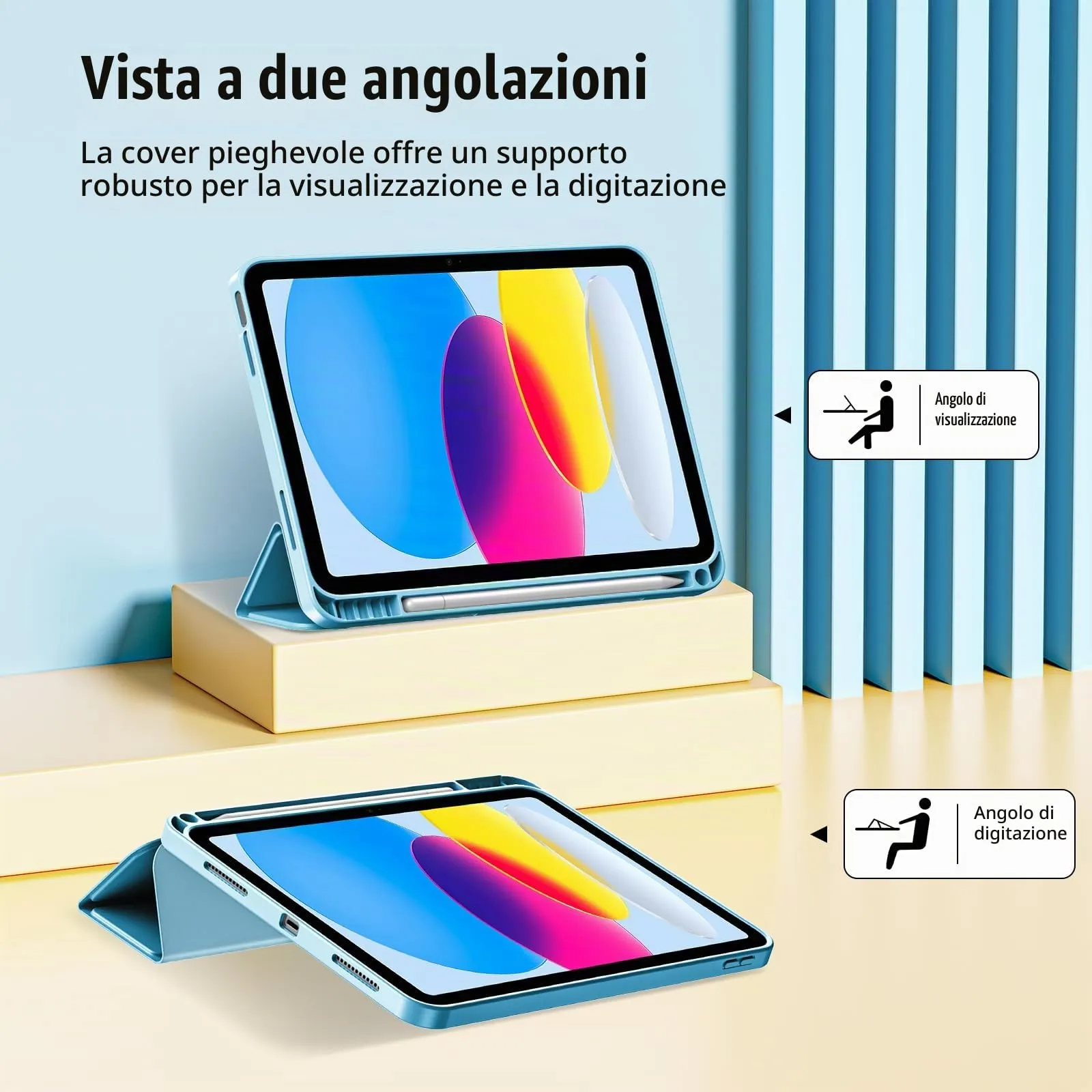 ProCase Custodia per iPad A16 di 11a/10a generazione con portapenne, colore - immagine 6