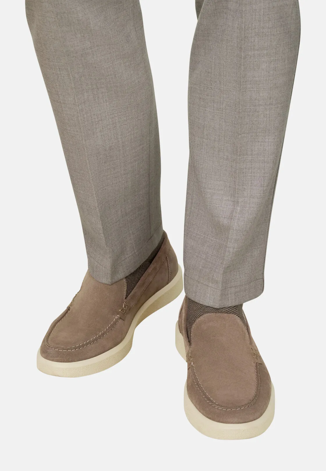 Boggi, Mocassini Stratus In Pelle Scamosciata, Uomo, Taupe, Taglia: 39-5 - immagine 2