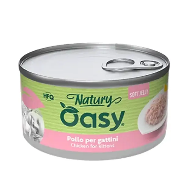 Oasy Natury Kitten in Soft Jelly 85 gr Pollo - confezione da 24 pezzi - Cibo umido per gatti - immagine 1