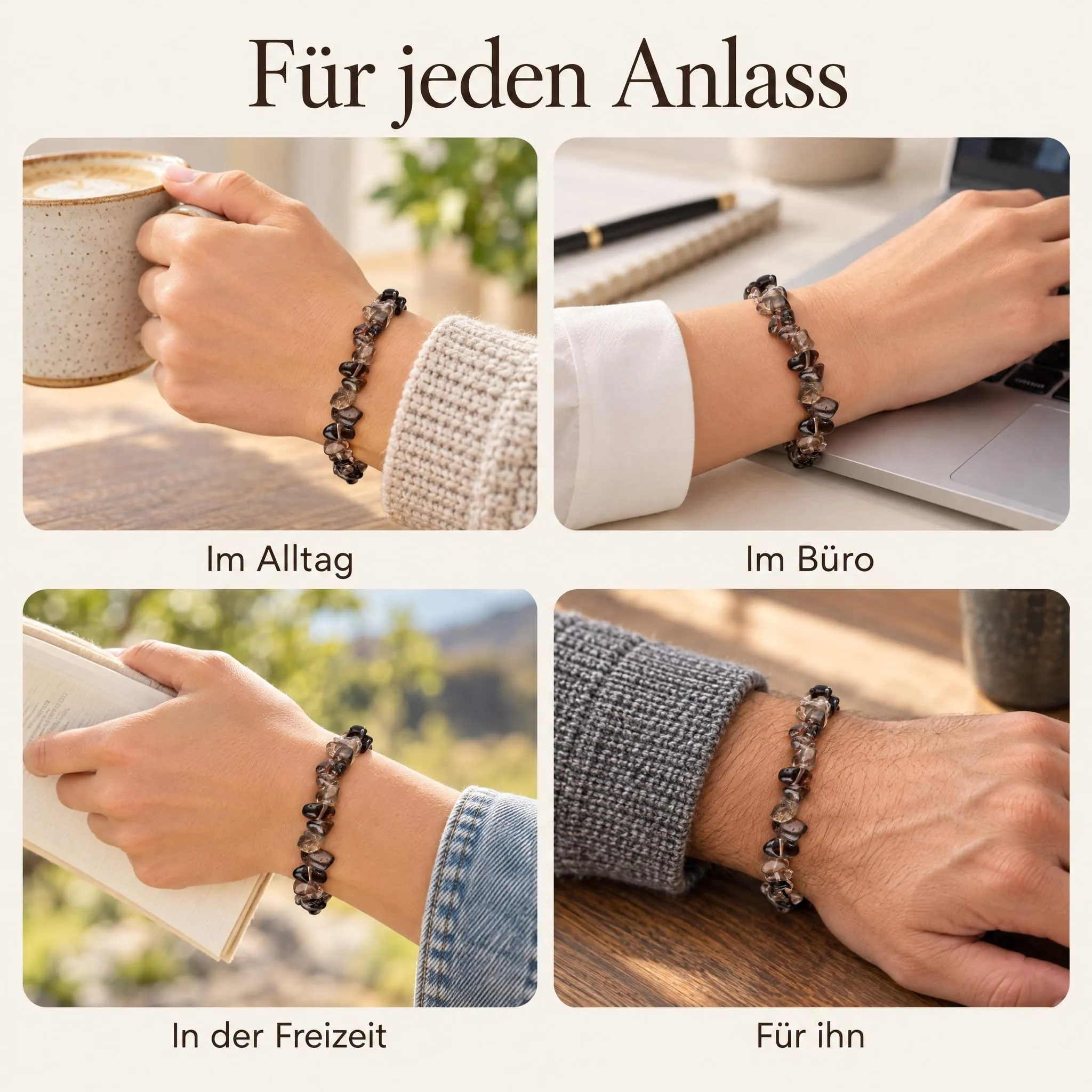 Bracciale popolare a schegge Bracciale elastico artigianale a schegge - immagine 7